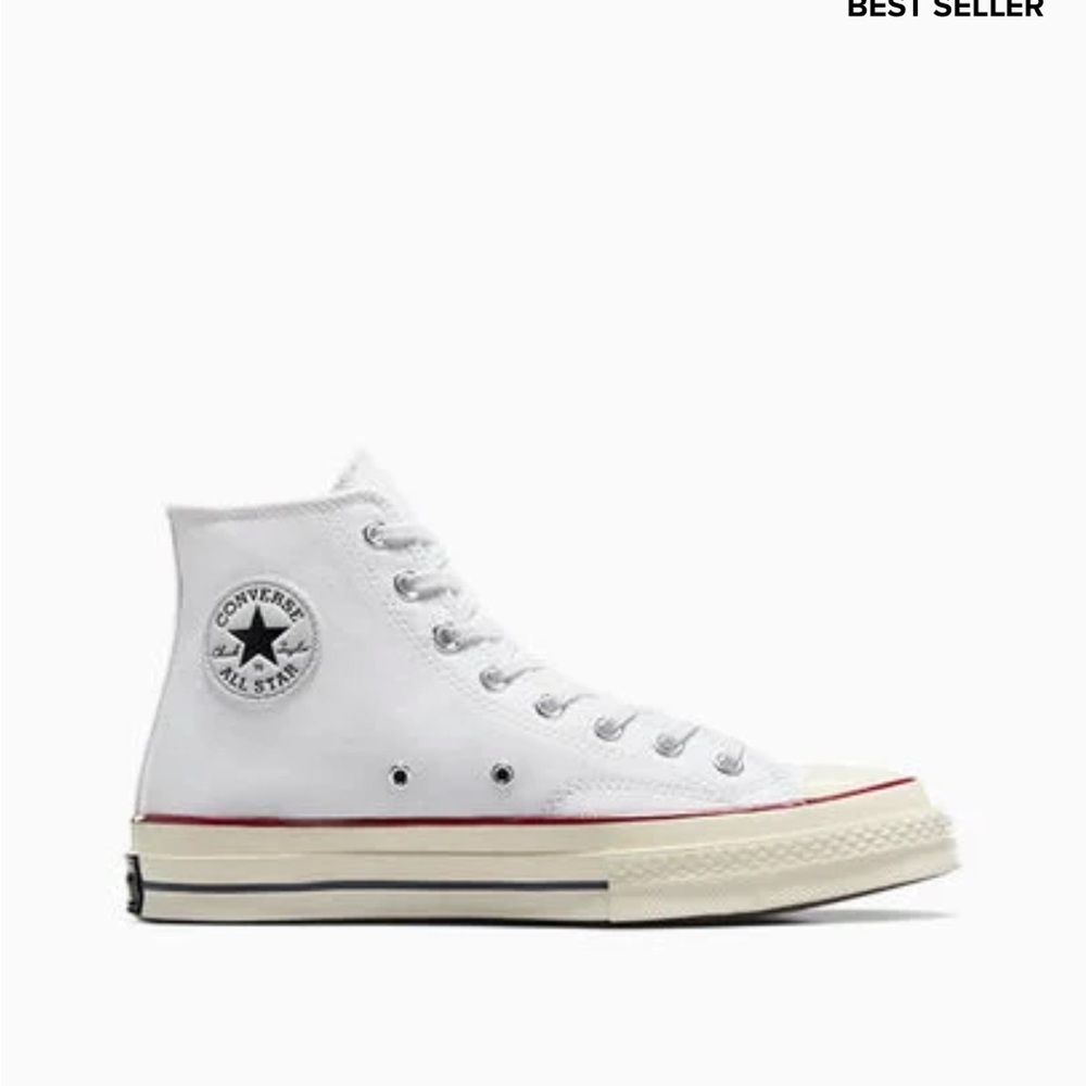 Converse Chuck Taylor All Star High Top White with Red Trim - Picture 6 of 6